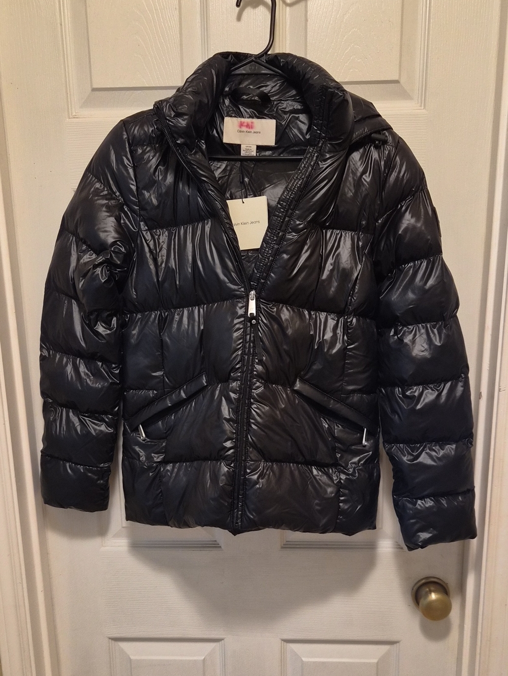 Calvin Klein Jeans Kids Black Shiny Puffer Jacket